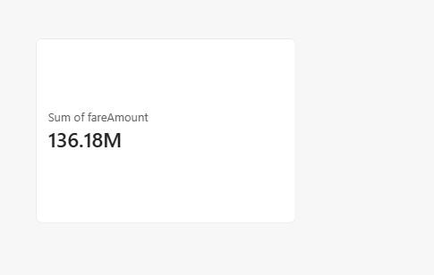 Sum of fareAmount back to 136.18M after the delete